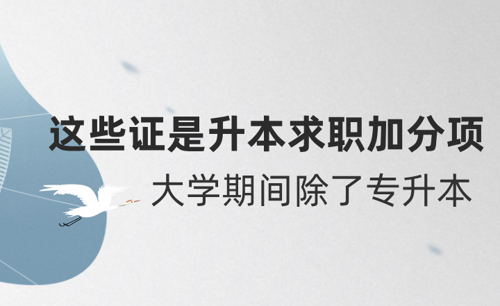 除了專升本，大學期間這些證都是升本求職加分項！
