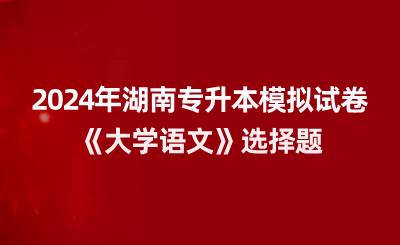 2024年湖南專升本模擬試卷《大學(xué)語(yǔ)文》選擇題