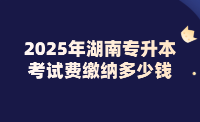 2025年湖南專升本考試費繳納多少錢？